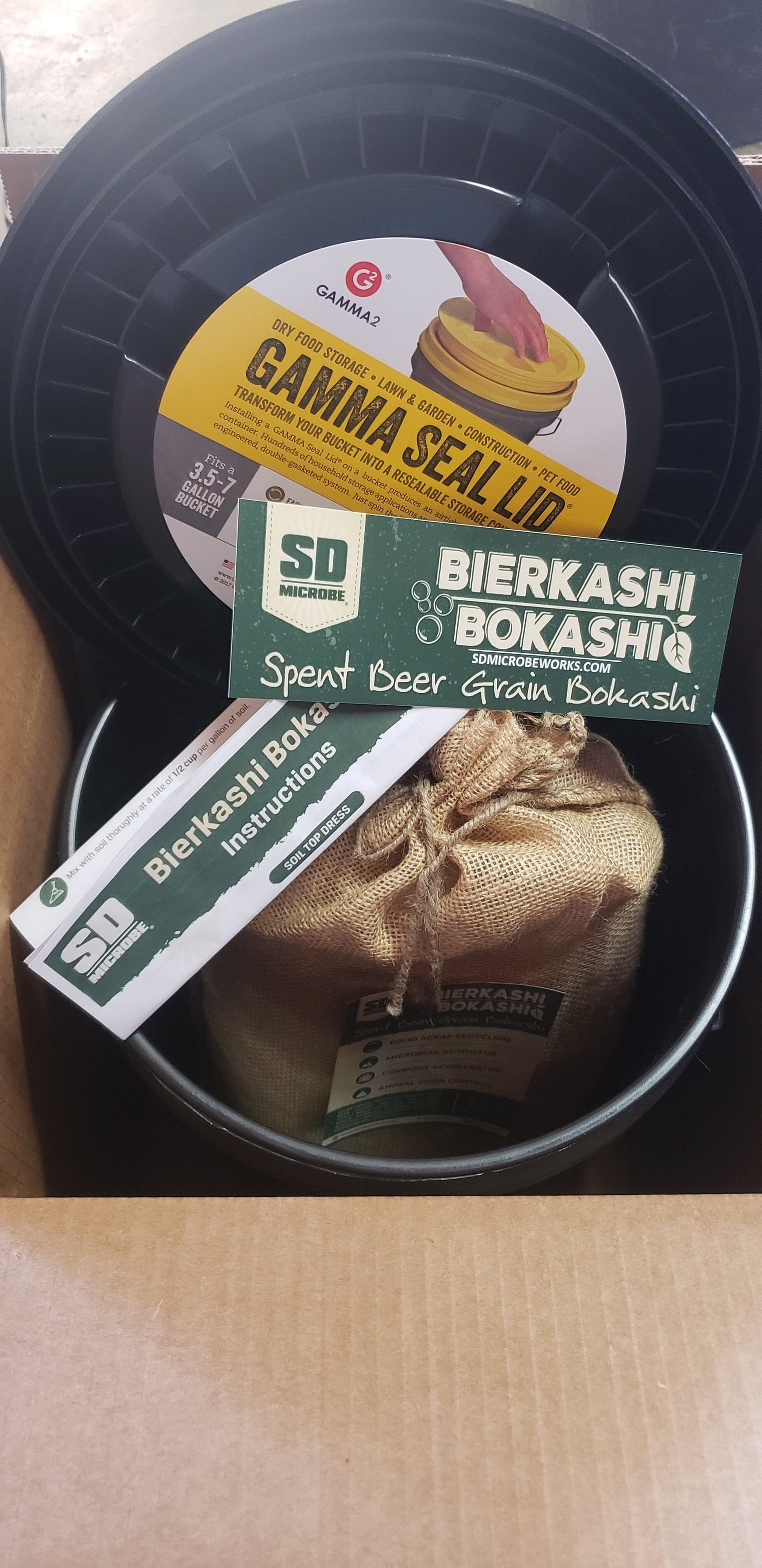 BierKashi Composting System (with BierKashi Bokashi) SD Microbes 10 lbs Two bags of BierKashi Bokashi