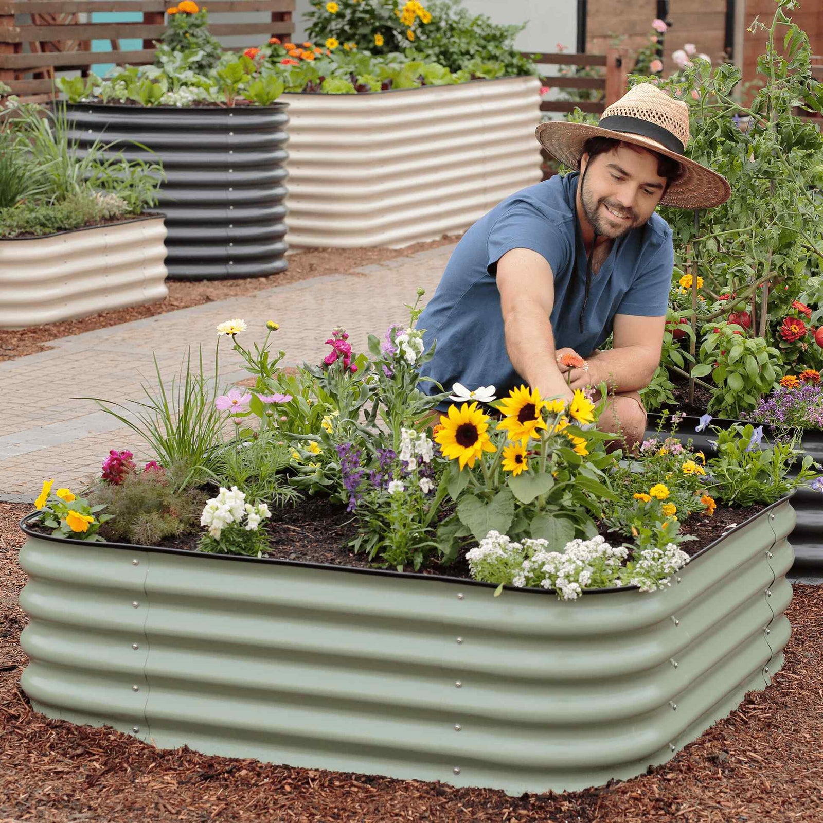 Medium Modular Metal Raised Garden Bed Kit - 15” Tall Raised Garden Beds Epic Gardening