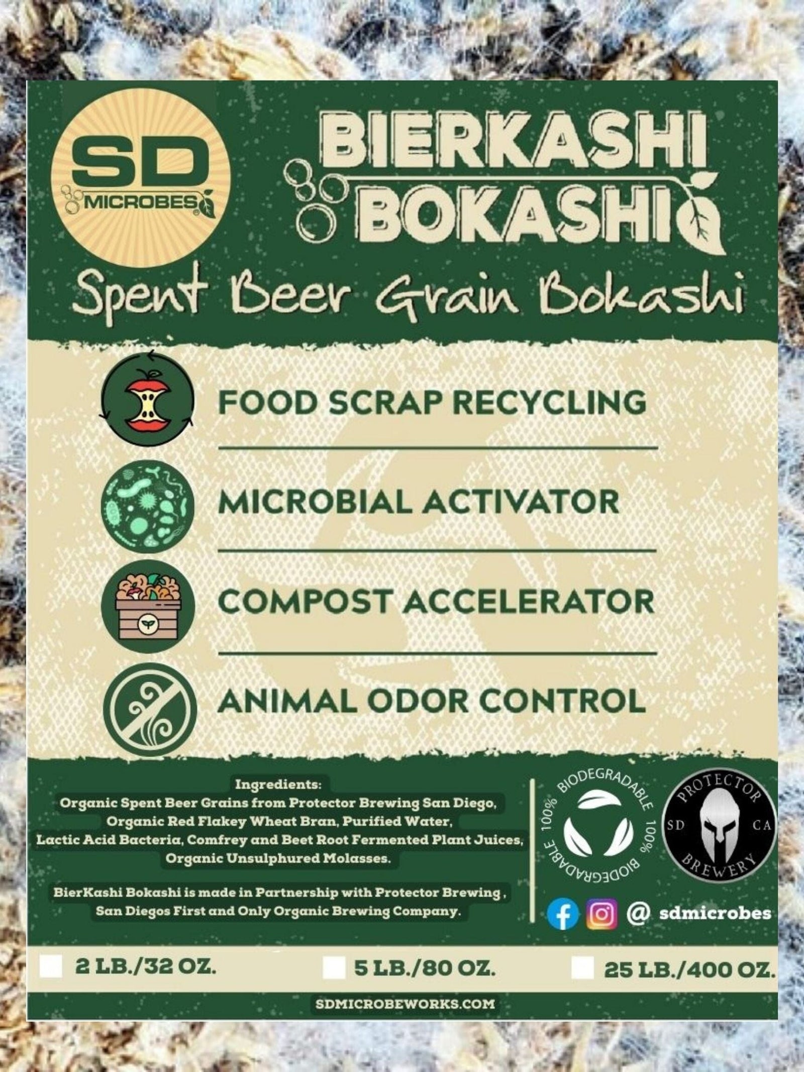 BierKashi Bokashi 5 to 50 lbs Bokashi SD Microbes