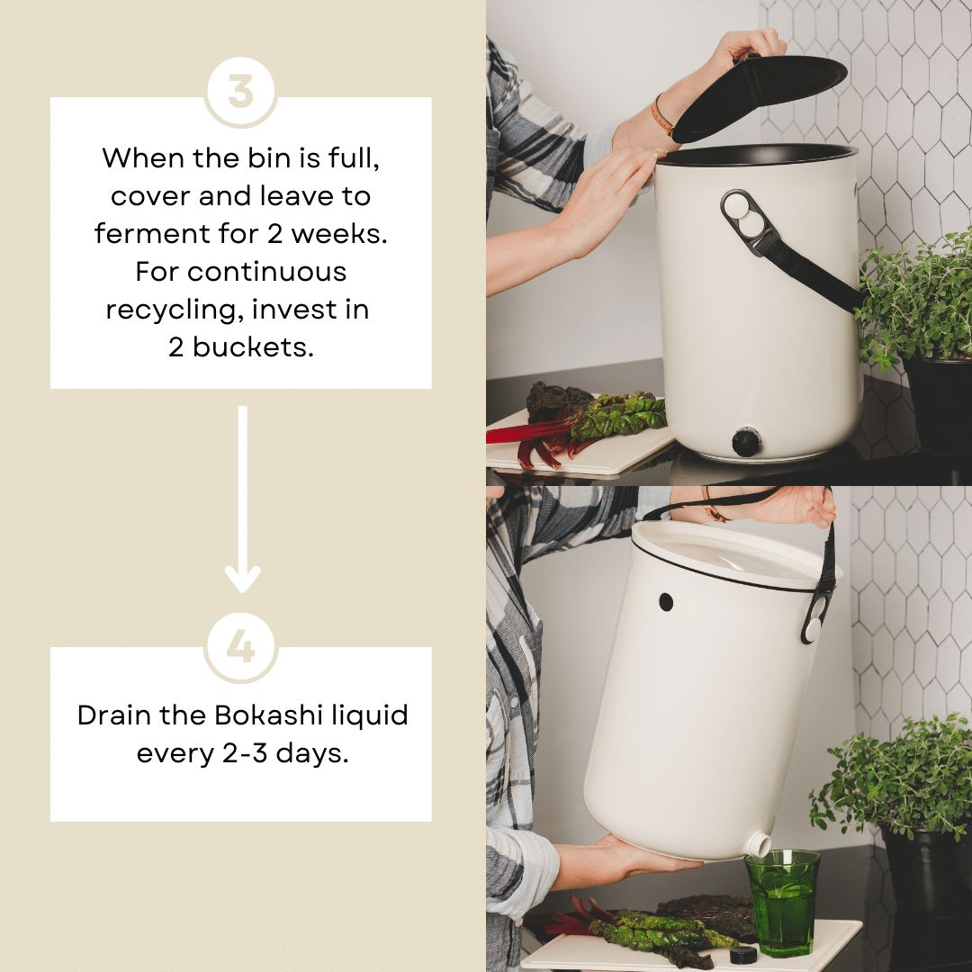 Bokashi Kitchen Compost Bin, 2.5 gal Bokashi Compost Bin TeraGanix
