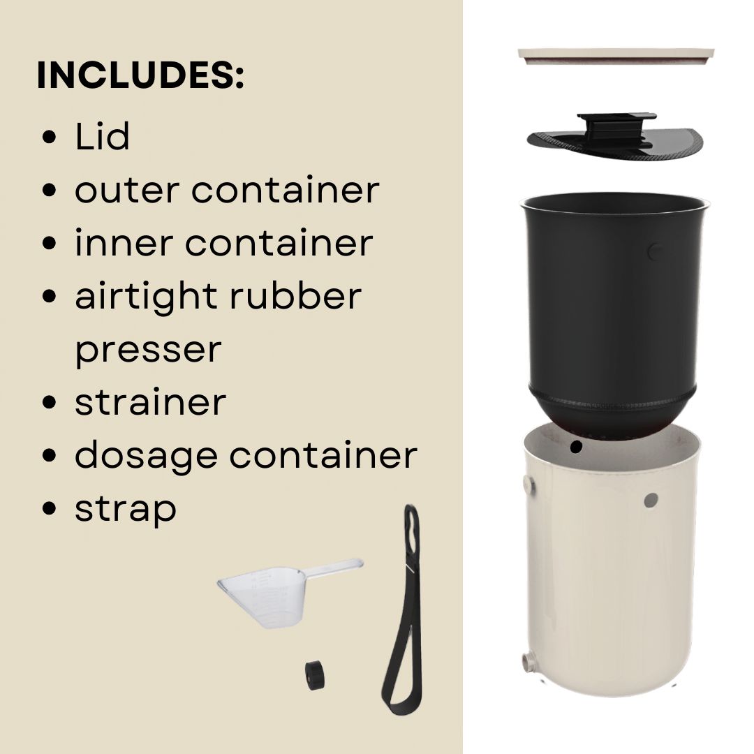 Bokashi Kitchen Compost Bin, 2.5 gal Bokashi Compost Bin TeraGanix