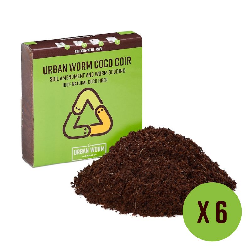 Urban Worm Coco Coir Soil Urban Worm Company 6-Pack 