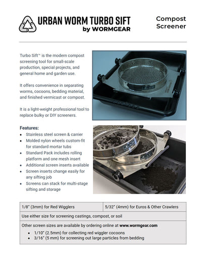 Urban Worm Turbo Sift™ by Worm Gear - Worm Castings Screener Accessories Urban Worm Company