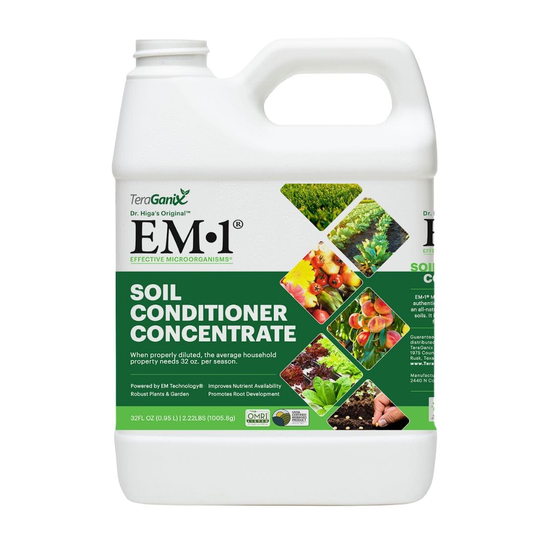 EM-1 Microbial Inoculant Soil Amendment Soil Amendment Teraganix Wholesale 32oz Bottle 