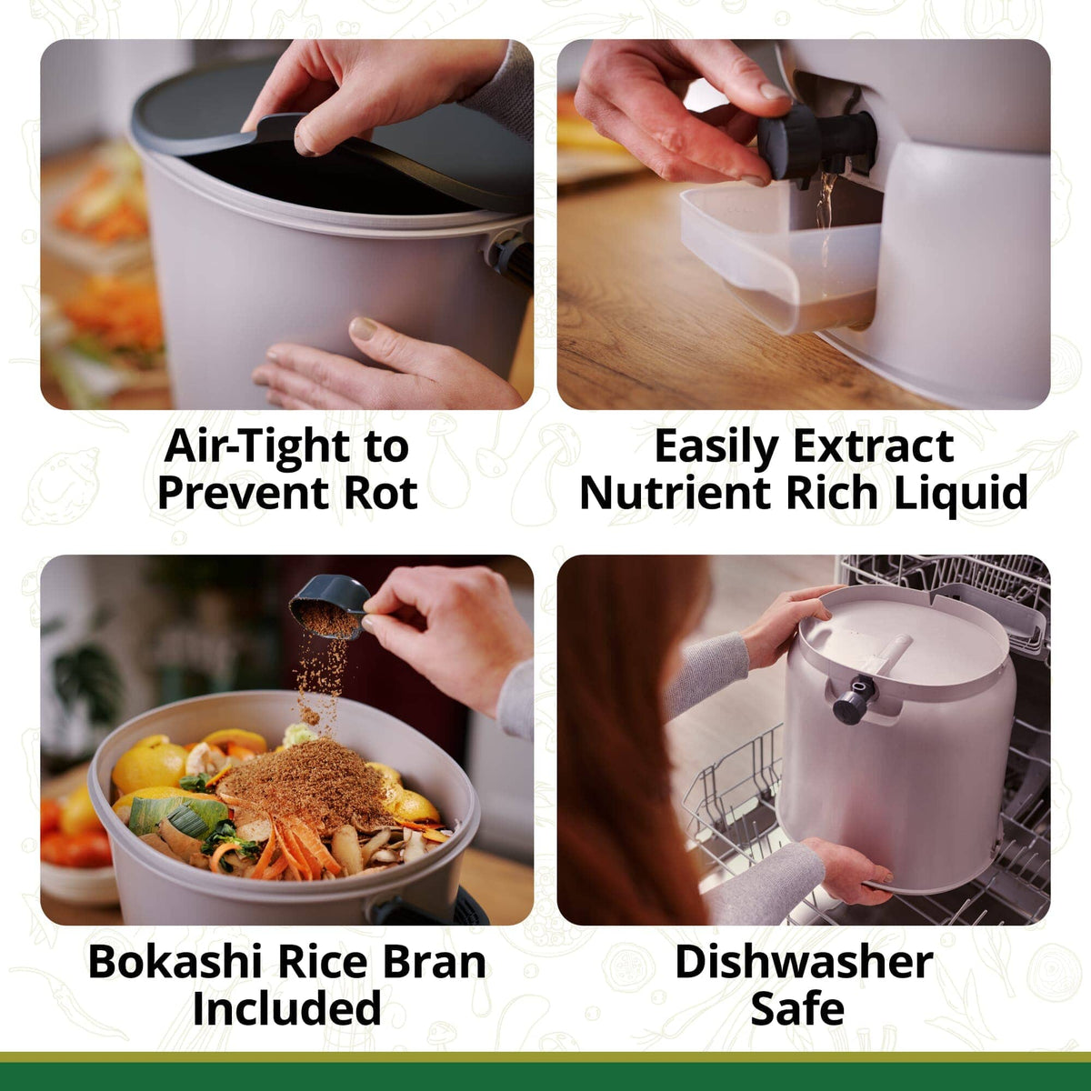 The Essential Bokashi Compost Bin Starter Kit, 4.4 gal Bokashi Compost Bin TeraGanix 