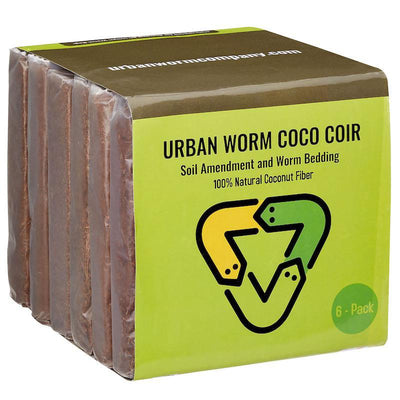 6-Pack Coco Coir & Thermometer Promo Soil Urban Worm Company